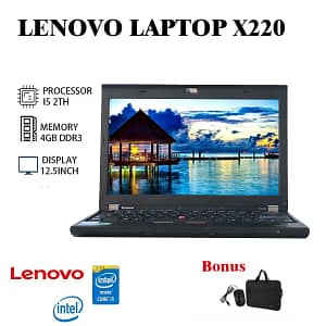 Lenovo X220 Core i3-i7 Gen 2th Ram 4-8gb Storage 256-500GB