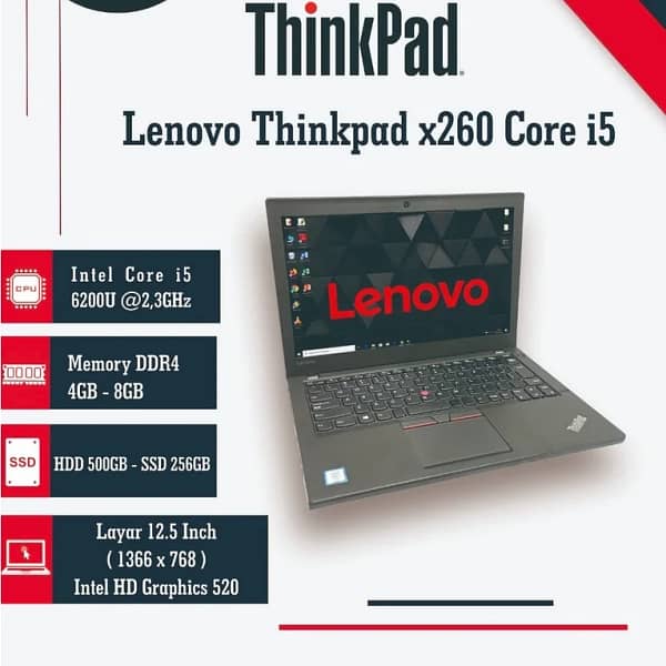 Lenovo Thinkpad X260, i3/i5/i7 - Second